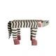 Vtg Carved Folk Art Leopard Cat Hand Painted Bench Wood Table Plant Stand