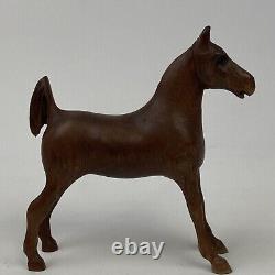 VTG Carved Wood 4 Saddle bred Horse Weanling 3D Equine Folk Art Grand Walnut