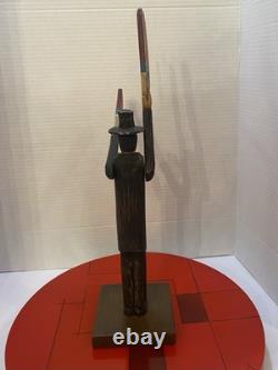 VTG Folk Art Hand Carved Wood Abraham Lincoln Abe Patriotic American Whirligig