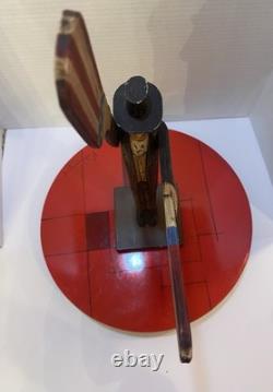 VTG Folk Art Hand Carved Wood Abraham Lincoln Abe Patriotic American Whirligig