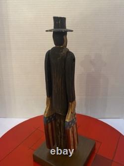 VTG Folk Art Hand Carved Wood Abraham Lincoln Abe Patriotic American Whirligig