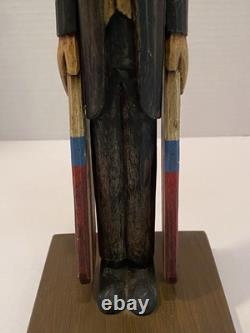VTG Folk Art Hand Carved Wood Abraham Lincoln Abe Patriotic American Whirligig