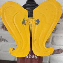 VTG German Style Carved Wood 14 Angel Candleholder Folk Art Holiday Decor Rare