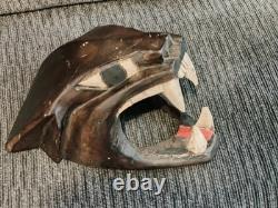 VTG Hand Carved Black Panther Wood Jaguar Cat Head Folk Art Mayan Sculpture