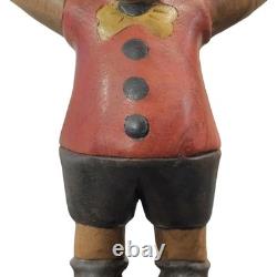 VTG Hand Carved Folk Art Mickey Mouse Wood Sculpture Figurine 12