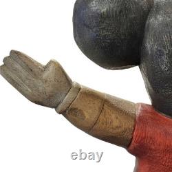 VTG Hand Carved Folk Art Mickey Mouse Wood Sculpture Figurine 12