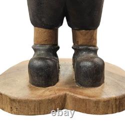 VTG Hand Carved Folk Art Mickey Mouse Wood Sculpture Figurine 12