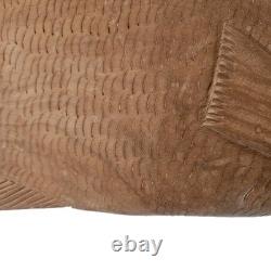 VTG Hand Carved Wood Fish Sculpture Folk Art Fine Detail Large Single Piece 17x8