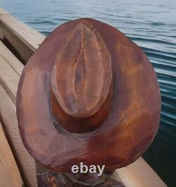 VTG Hand Carved Wooden Folk Art Caribbean Man Very Detailed Sculpture 2-ft. 7-in