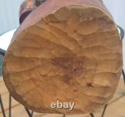 VTG Hand Carved Wooden Folk Art Caribbean Man Very Detailed Sculpture 2-ft. 7-in