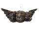 Vtg Mexico Guerrero Carved Wood Angel Triple Head With Glass Eyes Mexican Folk Art