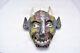 Vtg Mexican Folk Art Carved Wood Mask Diablo Oaxaca México Day Of The Dead Devil