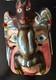 Vtg Mexican Guerrero Mask Face With Bat Animal Folk Art Carved Wooden 9hx7w