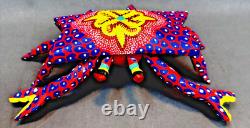 VTG Oaxacan Alebrije Crab Hand Carved & Painted Folk Art 8.5 Colorful Nautical