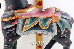 VTG Old Wooden Horse Folk Art Hand Carved & Painted Missing Tail / Some Damage