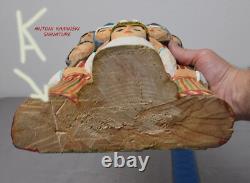 VTG Polish Folk Art Hand-Carved/Painted Wood MAY CROWNING 14 ANTONI KAMINSKI