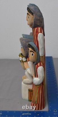 VTG Polish Folk Art Hand-Carved/Painted Wood MAY CROWNING 14 ANTONI KAMINSKI