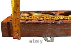 VTG Wall Folk Art Tropical Village Farm Hand Carved Painted Wood High Relief