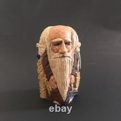 VTG Wood Carved Folk Art Square Resin Noah's Ark Signed DJM'91 Donis Mitchell