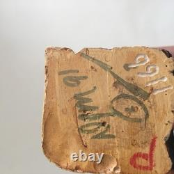 VTG Wood Carved Folk Art Square Resin Noah's Ark Signed DJM'91 Donis Mitchell