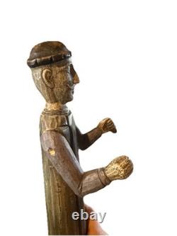 VTG folk wood carved man. Signed By Acclaimed Artist & Woodcarver Bill G. Brady