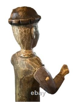 VTG folk wood carved man. Signed By Acclaimed Artist & Woodcarver Bill G. Brady