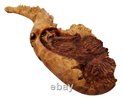Vintage'03 Sgnd Jack Leslin Large Hand Carved Wood Folk Art Tree Spirit Wizard