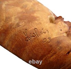 Vintage'03 Sgnd Jack Leslin Large Hand Carved Wood Folk Art Tree Spirit Wizard