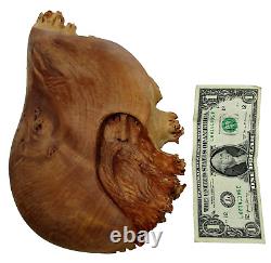 Vintage'03 Signed Jack Leslin Hand Carved Wood Folk Art Tree Spirit Wizard Face