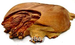 Vintage'03 Signed Jack Leslin Hand Carved Wood Folk Art Tree Spirit Wizard Face