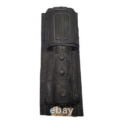 Vintage 17.5 Carved Wooden Folk Art Train Engine Trophy Locomotive Conductor