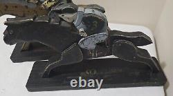 Vintage 1940s Wooden Folk Art #1, #2, #3 Handcarved/Painted Jockey&Race Horse s