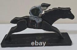 Vintage 1940s Wooden Folk Art #1, #2, #3 Handcarved/Painted Jockey&Race Horse s