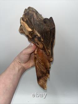 Vintage 1991 Wooden Hand Carved Face Folk Art by Dan Owens Wall Hanging