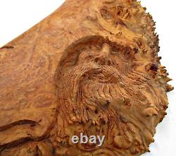 Vintage 2000 Y2K Signed Jack Leslin Hand Carved Wood Folk Art Tree Spirit Wizard