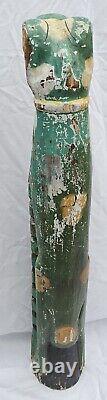 Vintage 32 Folk Art Wood Carved OOAK Handmade Lizard Gecko Frog Totem CD Holder