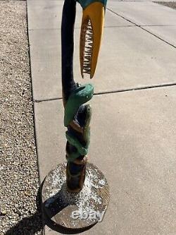 Vintage 67 Hand Carved And Painted Wood Folk Art Totem Pole