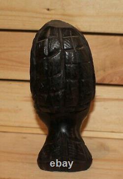 Vintage African hand carving wood bust figurine