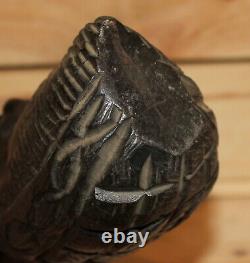 Vintage African hand carving wood bust figurine