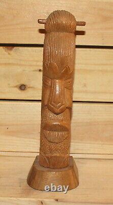 Vintage African hand carving wood tribal figurine