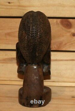Vintage African hand carving wood woman bust figurine