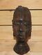 Vintage African Hand Carving Wood Woman Head Figurine