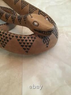 Vintage American Folk Art Carved Snake