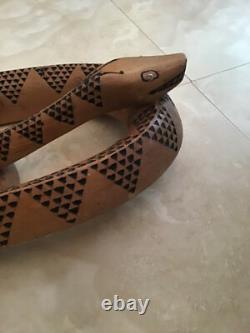 Vintage American Folk Art Carved Snake