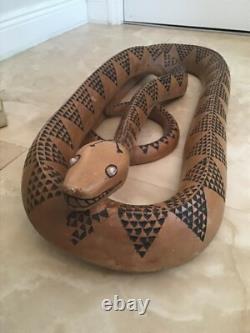 Vintage American Folk Art Carved Snake