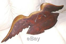 Vintage American Folk Art Eagle With Shield, Made By Artistic Carving Co. Boston