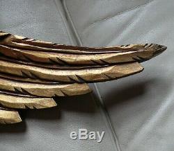 Vintage American Folk Art Eagle With Shield, Made By Artistic Carving Co. Boston