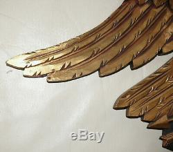 Vintage American Folk Art Eagle With Shield, Made By Artistic Carving Co. Boston