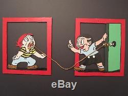 Vintage American Folk Art MID Century Cutout Carvings Original Paint Toothache