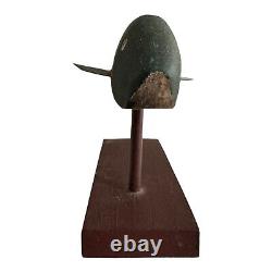Vintage Americana Folk Art Hand Carved Hand Painted Signed Wooden Fish Decoy